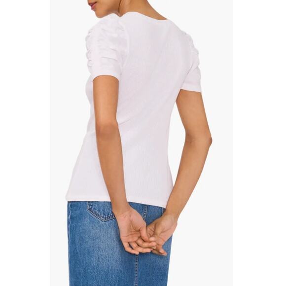 1.STATE Puff Sleeve Rib T-Shirt Size‎ XS New with Tags - Picture 4 of 7